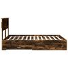 vidaXL R&aacute;m postele s čelo Kouřov&yacute; dub 150 x 200 cm kompozitn&iacute; dřevo