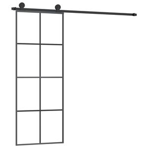 vidaXL Posuvn&eacute; dveře s kov&aacute;n&iacute;m 76x205 cm ESG sklo a hlin&iacute;k
