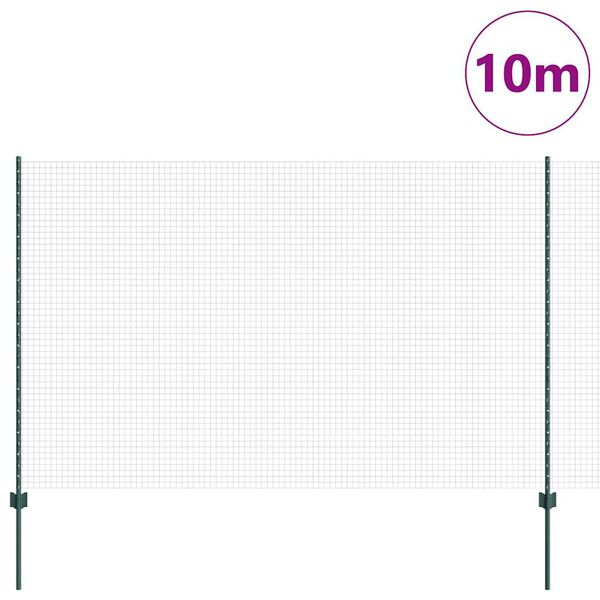 vidaXL Plot s sloupkem Zelen&aacute; 1,6 x 10 m Ocel a PVC