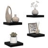 vidaXL Plovouc&iacute; n&aacute;stěnn&eacute; police 4 ks leskl&eacute; čern&eacute; 23x23,5x3,8 cm MDF