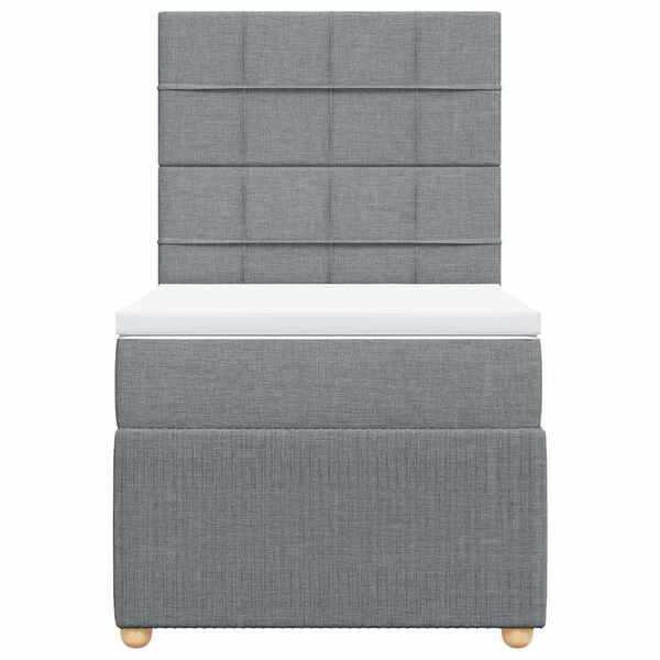 vidaXL Box spring postel s matrac&iacute; světle &scaron;ed&yacute; 100 x 200 cm textil