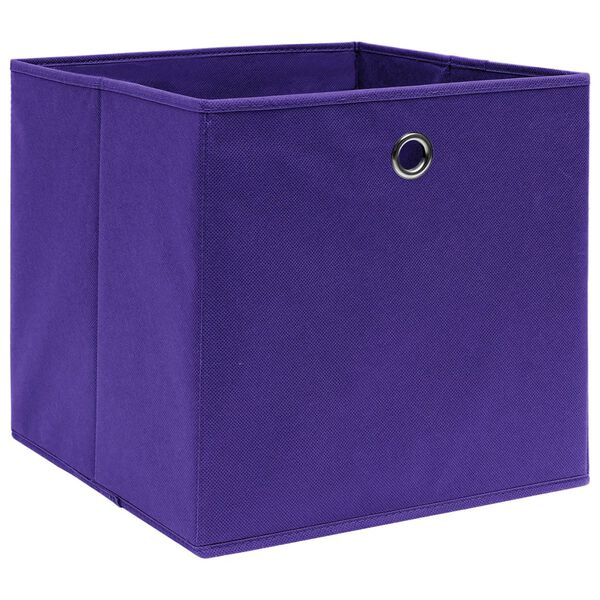 vidaXL Úložné boxy 10 ks netkaná textilie 28 x 28 x 28 cm fialové