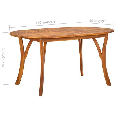 vidaXL Zahradní stůl 150 x 90 x 75 cm masivní akáciové dřevo