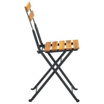 vidaXL Skládací zahradní židle 8 ks ocel a masivní akáciové dřevo