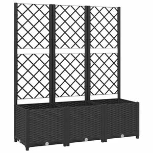 vidaXL Zahradn&iacute; květin&aacute;č s mř&iacute;žkou čern&yacute; 120 x 40 x 136 cm PP