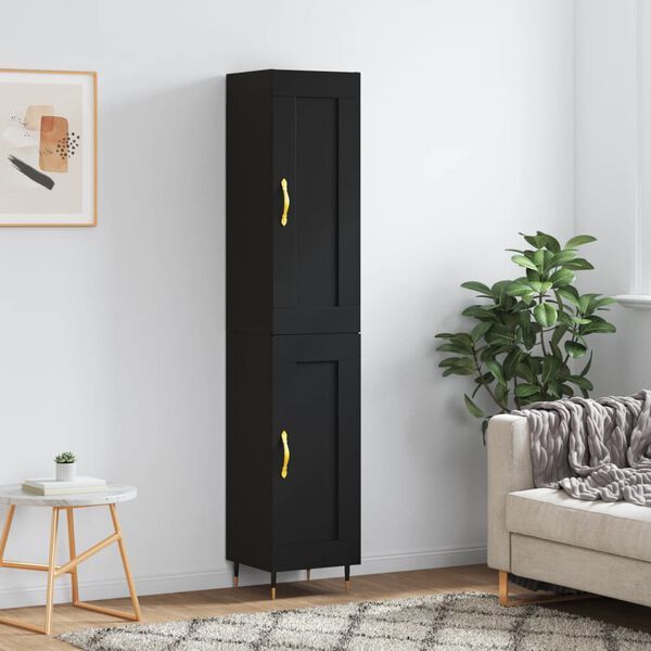 vidaXL Skř&iacute;ň highboard čern&aacute; 34,5 x 34 x 180 cm kompozitn&iacute; dřevo