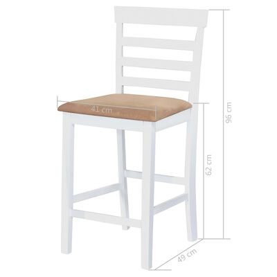 vidaXL Barový stůl a židle sada 5 kusů masivní dřevo přírodní a bílá