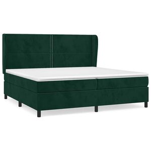 vidaXL Box spring postel s matrac&iacute; tmavě zelen&aacute; 200x200 cm samet