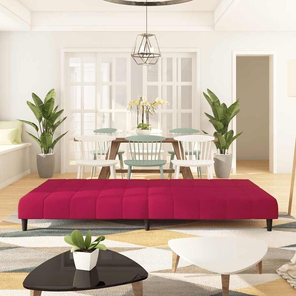 vidaXL 2m&iacute;stn&aacute; rozkl&aacute;dac&iacute; pohovka v&iacute;nov&aacute; samet