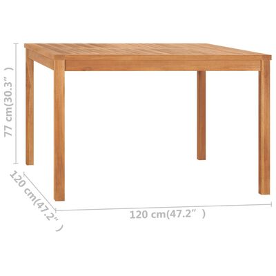 vidaXL Zahradní jídelní stůl 120 x 120 x 77 cm masivní teakové dřevo