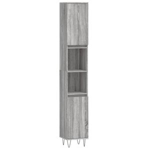 vidaXL Koupelnov&aacute; skř&iacute;ňka &scaron;ed&aacute; sonoma 30x30x190 cm kompozitn&iacute; dřevo
