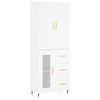 vidaXL Skř&iacute;ň highboard b&iacute;l&aacute; 69,5 x 34 x 180 cm kompozitn&iacute; dřevo