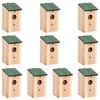 vidaXL Ptač&iacute; budky 10 ks masivn&iacute; jedlov&eacute; dřevo 12 x 12 x 22 cm