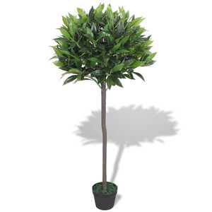 vidaXL Uměl&aacute; rostlina vavř&iacute;n s květin&aacute;čem 125 cm zelen&yacute;