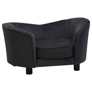 vidaXL Pohovka pro psy čern&aacute; 69 x 49 x 40 cm ply&scaron; a uměl&aacute; kůže