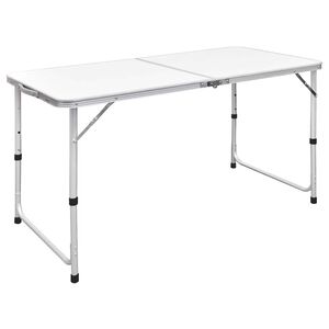 vidaXL Skl&aacute;dac&iacute; kempingov&yacute; stůl nastaviteln&aacute; v&yacute;&scaron;ka hlin&iacute;k 120 x 60 cm