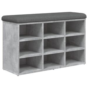 vidaXL Lavice s botn&iacute;kem betonově &scaron;ed&aacute; 82x32x50 cm kompozitn&iacute; dřevo