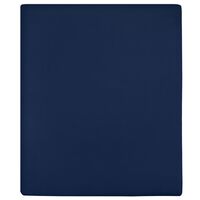 vidaXL Jersey prostěradlo námořnická modř 140x200 cm bavlna