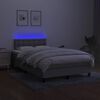 vidaXL Box spring postel s matrac&iacute; a LED světle &scaron;ed&aacute; 120x190 cm textil