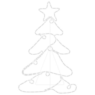 vidaXL Silueta vánočního stromku se 144 LED 88 x 56 cm