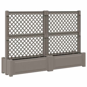 vidaXL Velk&yacute; květin&aacute;č s trel&aacute;ž&iacute; 2 pcs &Scaron;ed&aacute; 200 x 43 x 133,5 cm PP