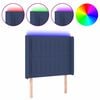 vidaXL Čelo postele s LED modr&eacute; 93 x 16 x 118/128 cm textil