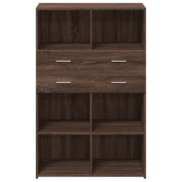 vidaXL Skř&iacute;ň highboard hněd&yacute; dub 80 x 42,5 x 124 cm kompozitn&iacute; dřevo
