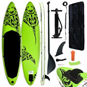 vidaXL Nafukovac&iacute; SUP paddleboard 305 x 76 x 15 cm zelen&yacute;
