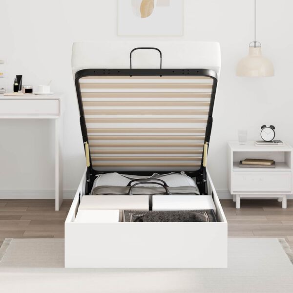 vidaXL Ottoman postel s &uacute;loži&scaron;těm B&iacute;l&yacute; 80,5 x 200 cm Dřevěn&yacute; materi&aacute;l