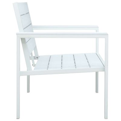 vidaXL Zahradní lavice 120 cm HDPE bílá dřevěný vzhled