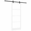 vidaXL Posuvn&eacute; dveře B&iacute;l&aacute; 93 x 232 cm Masivn&iacute; borov&eacute; dřevo a sklo