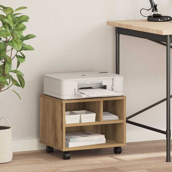 vidaXL Stojan na tisk&aacute;rnu s &uacute;loži&scaron;těm Artisanov&yacute; dub 41 x 32 x 34,5 cm