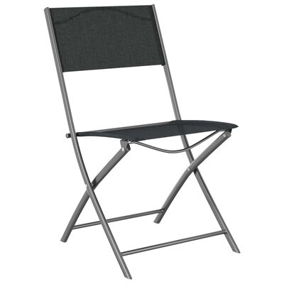 vidaXL Skládací venkovní židle 2 ks černé ocel a textilen