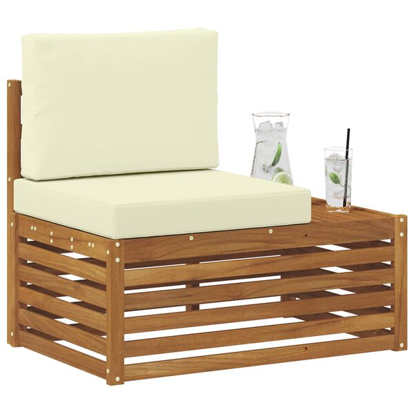 vidaXL Venkovn&iacute; koncov&yacute; pohovka s pol&scaron;t&aacute;řem Př&iacute;rodn&iacute; 91 x 63 x 73 cm