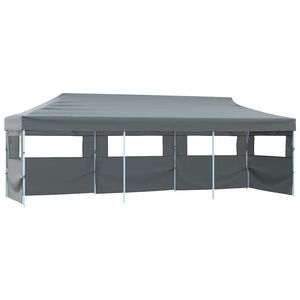 vidaXL Skl&aacute;dac&iacute; nůžkov&yacute; stan s 5 bočn&iacute;mi stěnami 870x291x315 cm antracitov&yacute;