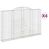 vidaXL Klenut&eacute; gabionov&eacute; ko&scaron;e 4 ks 300x30x180/200cm pozinkovan&eacute; železo