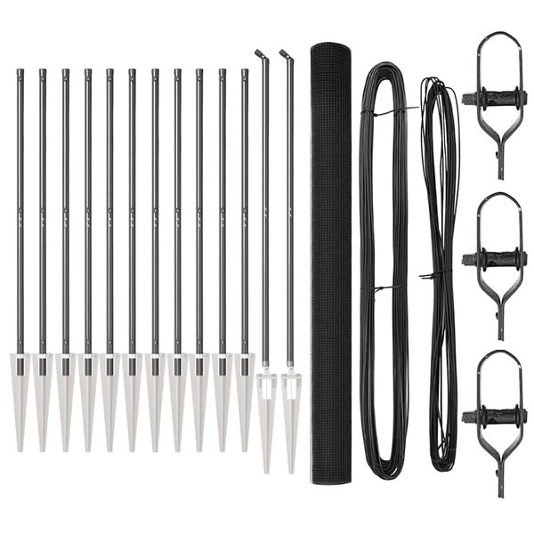 vidaXL Plotov&yacute; sloupek. &Scaron;ed&aacute; 25 x 1,6 m (25 x 25 mm s&iacute;ť) Ocel a PVC