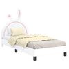 vidaXL R&aacute;m postele pro děti s čelem B&iacute;l&aacute; 80 x 200 cm PU
