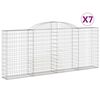 vidaXL Klenut&eacute; gabionov&eacute; ko&scaron;e 7 ks 300x30x120/140cm pozinkovan&eacute; železo
