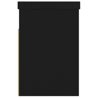 vidaXL Lavice s botníkem a poduškou černá 80 x 30 x 47 cm dřevotříska