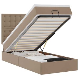 vidaXL Osmansk&yacute; postel s matrac&iacute; cappuccino 90x200cm uměl&aacute; kůže