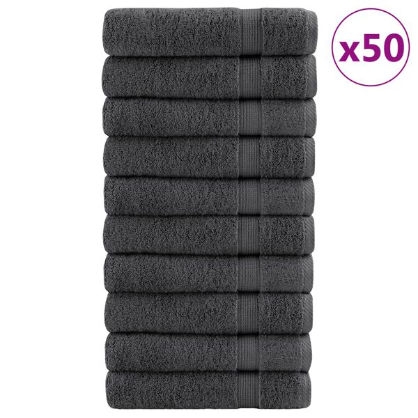vidaXL Pr&eacute;miov&eacute; ručn&iacute;ky SOLUND 50 ks antracitov&eacute; 50x100 cm 600 g/m&sup2;