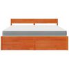 vidaXL Postel se z&aacute;suvkami a matrac&iacute; voskově hněd&aacute; 180x200 cm borovice