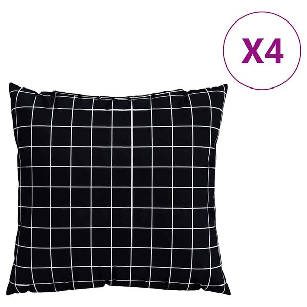 vidaXL Z&aacute;věsn&eacute; pol&scaron;t&aacute;ře Kostkovan&yacute; 4 pcs Čern&aacute; kostička 50 x 50 cm
