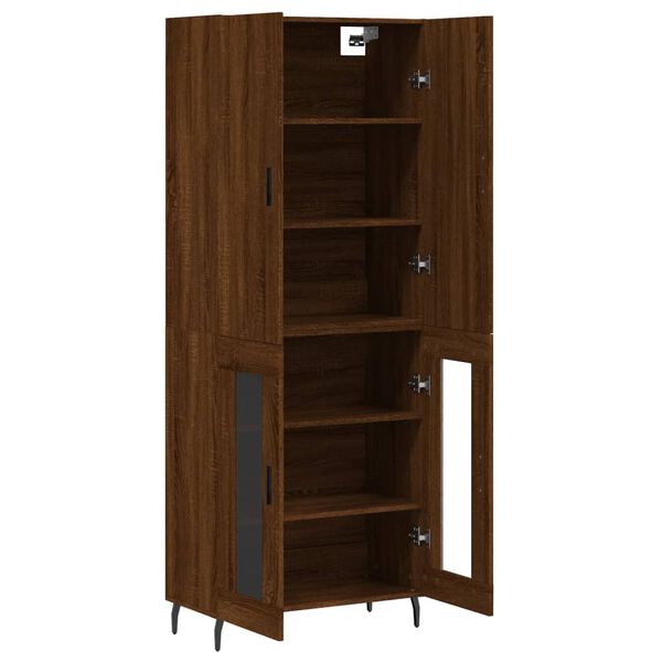 vidaXL Skř&iacute;ň highboard hněd&yacute; dub 69,5 x 34 x 180 cm kompozitn&iacute; dřevo