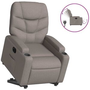 vidaXL Elektrick&eacute; zvedac&iacute; polohovac&iacute; křeslo taupe textil