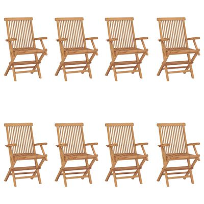 vidaXL Skládací zahradní židle 8 ks masivní teakové dřevo