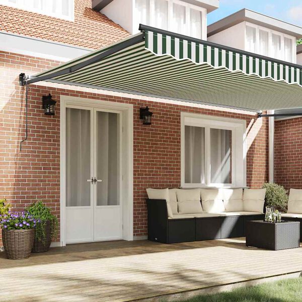 vidaXL Budsorovateln&eacute; zastře&scaron;en&iacute; Pruhovan&yacute; Zelen&aacute; a b&iacute;l&aacute; 500 &times; 300 cm