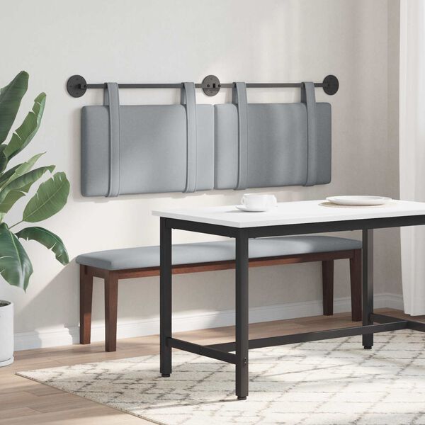 vidaXL Z&aacute;věsn&aacute; čeln&iacute; deska N&aacute;stěnn&yacute; Světle &scaron;ed&aacute; 150 x 55 x 5 cm textil