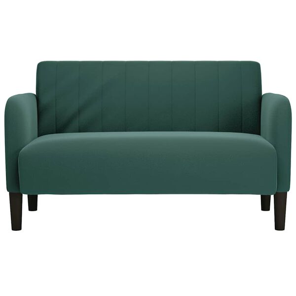 vidaXL Loveseat Sofa Tmavě zelen&aacute; 109 cm samet